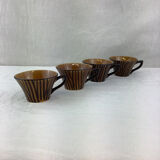 4 cups made in France Sarreguemines Domino model