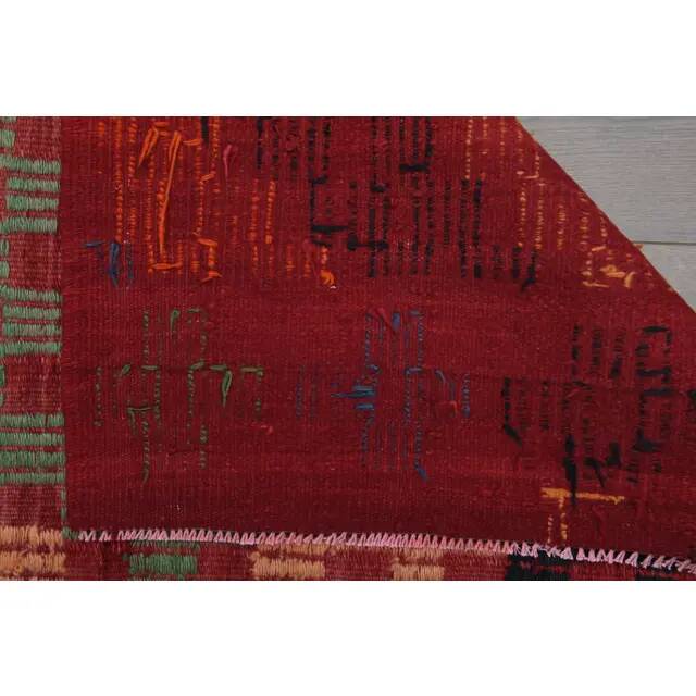 1970s Turkish Hand-Knotted Wool Cotton Red Area Rug 189x307