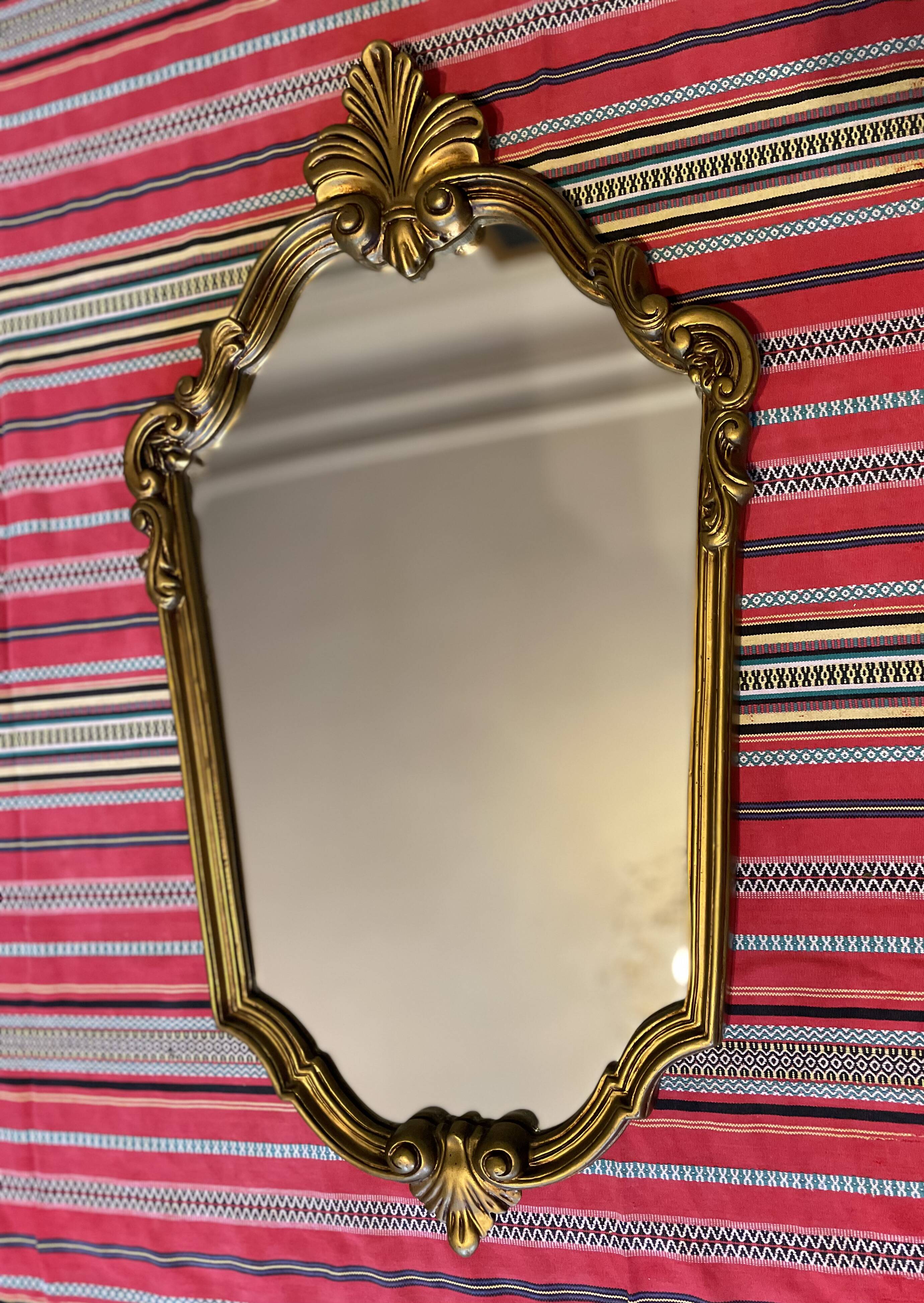 Mirror golden shell Louis XV 1960