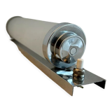 Vintage modernist wall lamp, sandblasted glass and chromed metal, art deco 1930