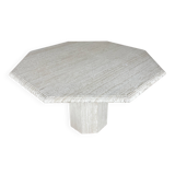 Octagonal travertine table