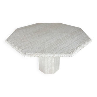 Octagonal travertine table