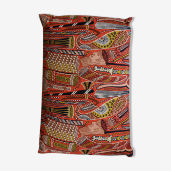 Coussin rouge, coussin motif africain "Le Cosy"