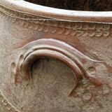 Large turned terracotta jar, 19th century