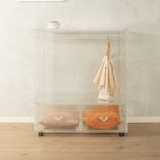 Minimalist chest of drawers from the 1980s, acrylic glass, unique piece