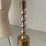 Silver and gold metal candle holder