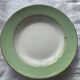 8 hollow plates in mint green and white earthenware, vintage 1950/60s L'Amandinoise