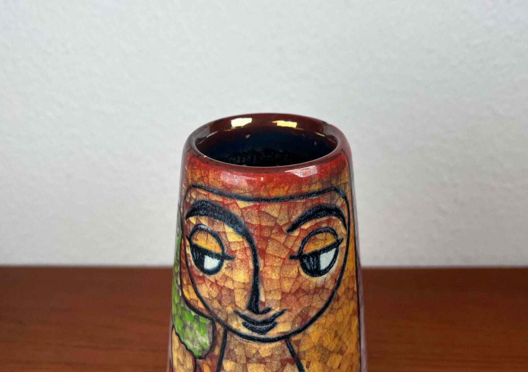 Danish studio pottery vase from the mid-century by Marianne Starck for Michael Andersen, 1960s.
