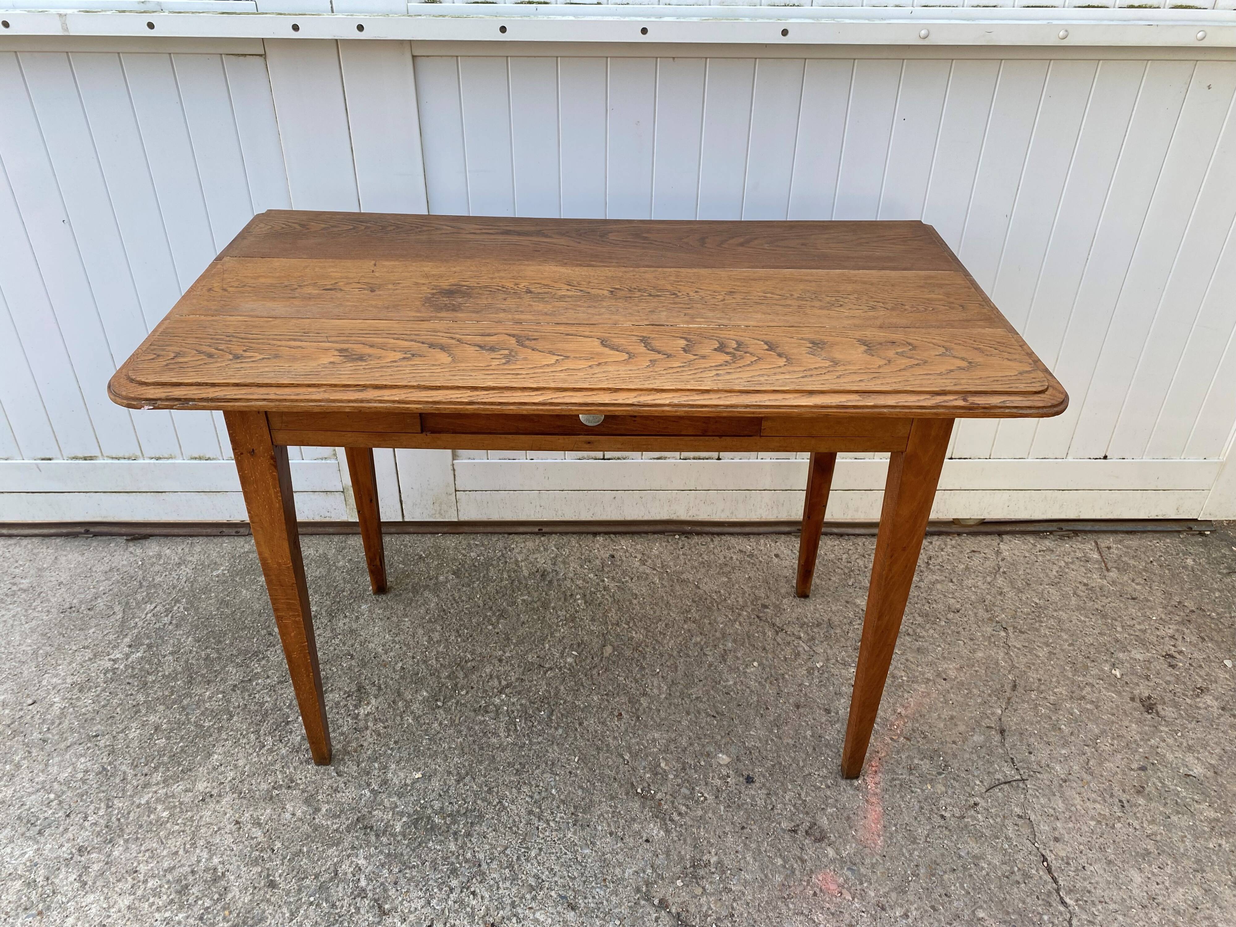 Desk with 1 drawer, oak top, 105x56cm