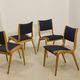 Lot de 4 chaises design scandinave bois courbé année 60.