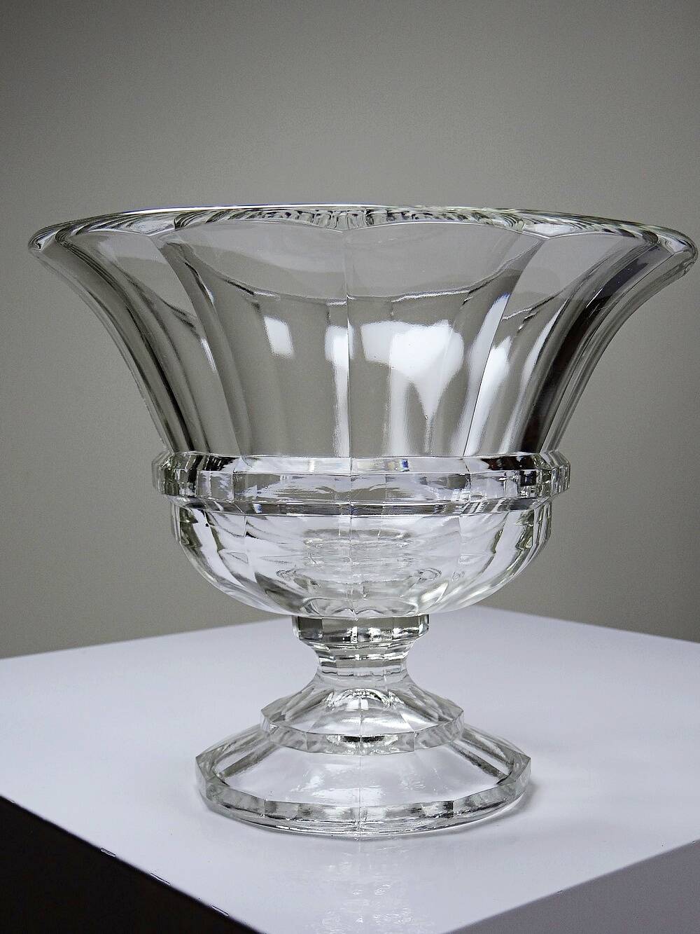Coupe Médicis en verre cristalin, cristal de Bohême Artunion vintage