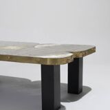 Table basse en zinc et laiton, 1990s