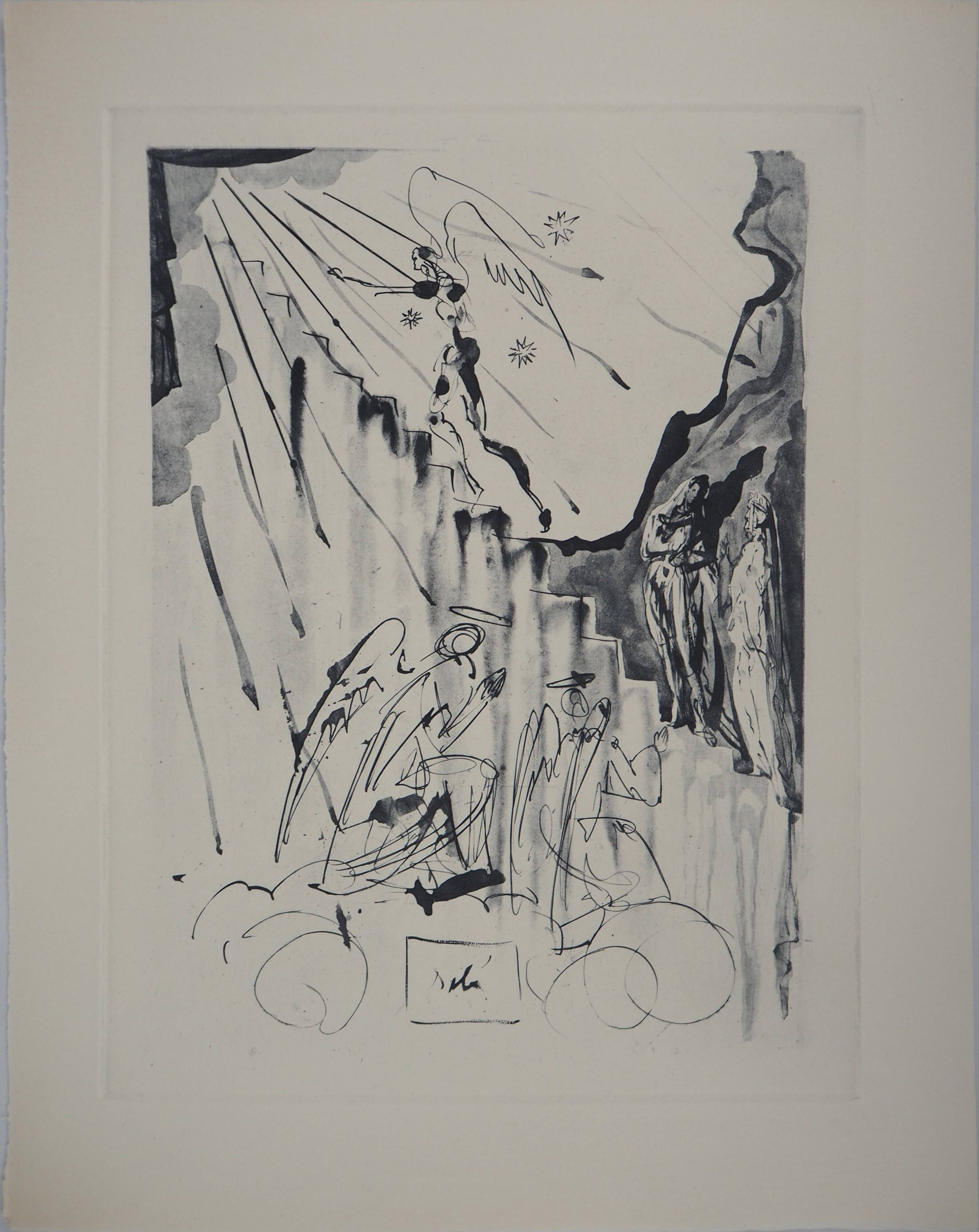 Salvador Dali: Divine Comedy, The Mystic Ladder, signed engraving