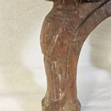 Coat rack with 2 hooks on a frieze of divinities in teak