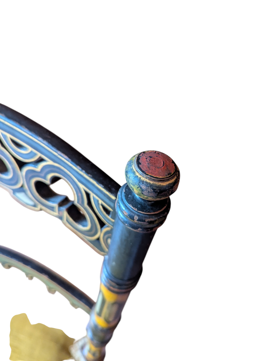 Napoleon III Neo-Gothic "Troubadour" Chair - Polychrome Decor 19th Century