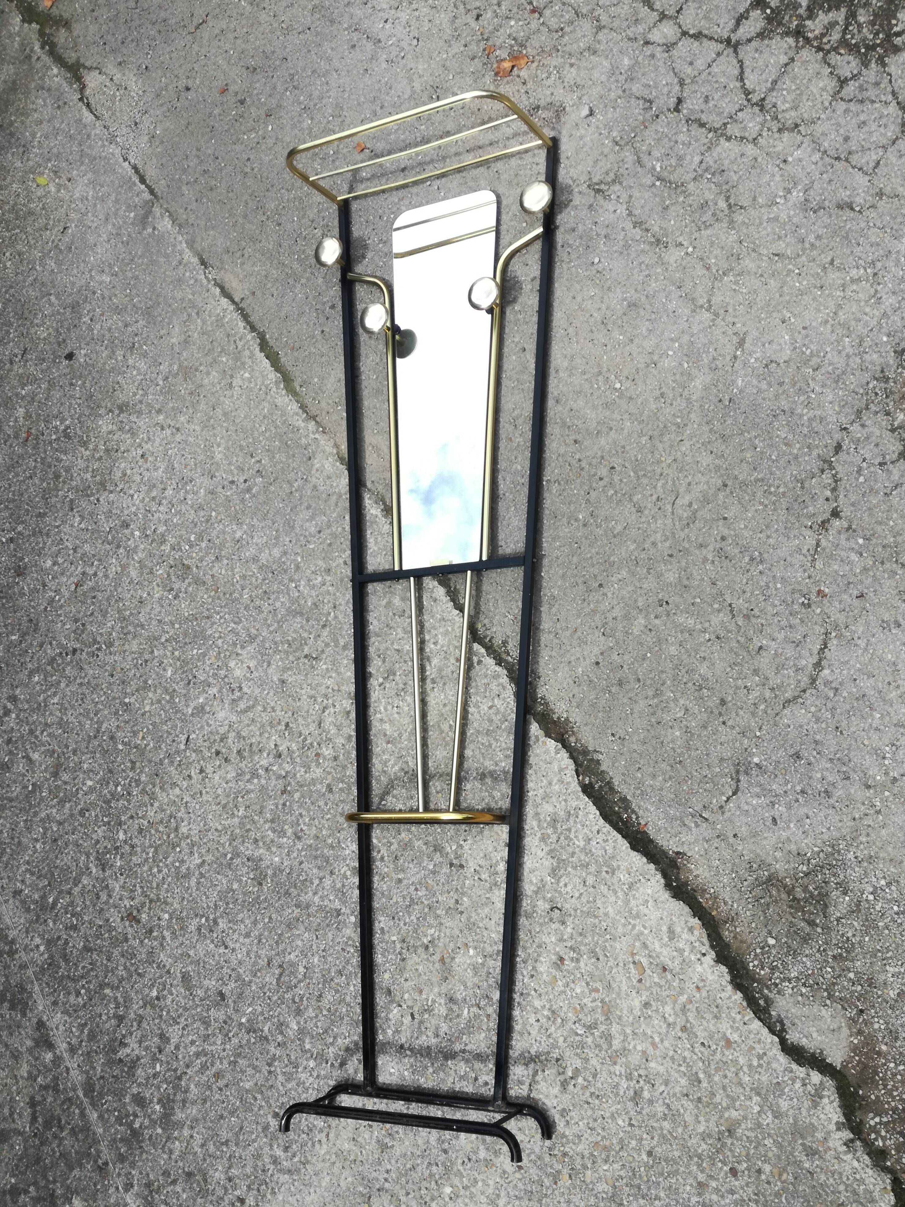 Mirrored and 4-patère coat rack