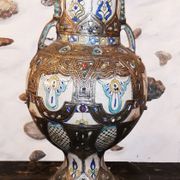 Vase potiche  en ceramique et argent orientaliste Maroc