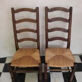 Pair of ancient mulched chairs