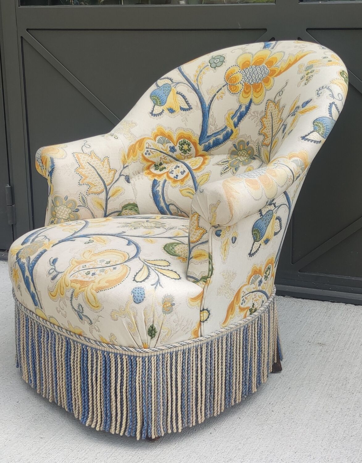 Ancien fauteuil crapaud