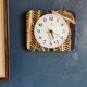 Silent rectangular vintage wall pendulum clock "Jaz ochre gray"