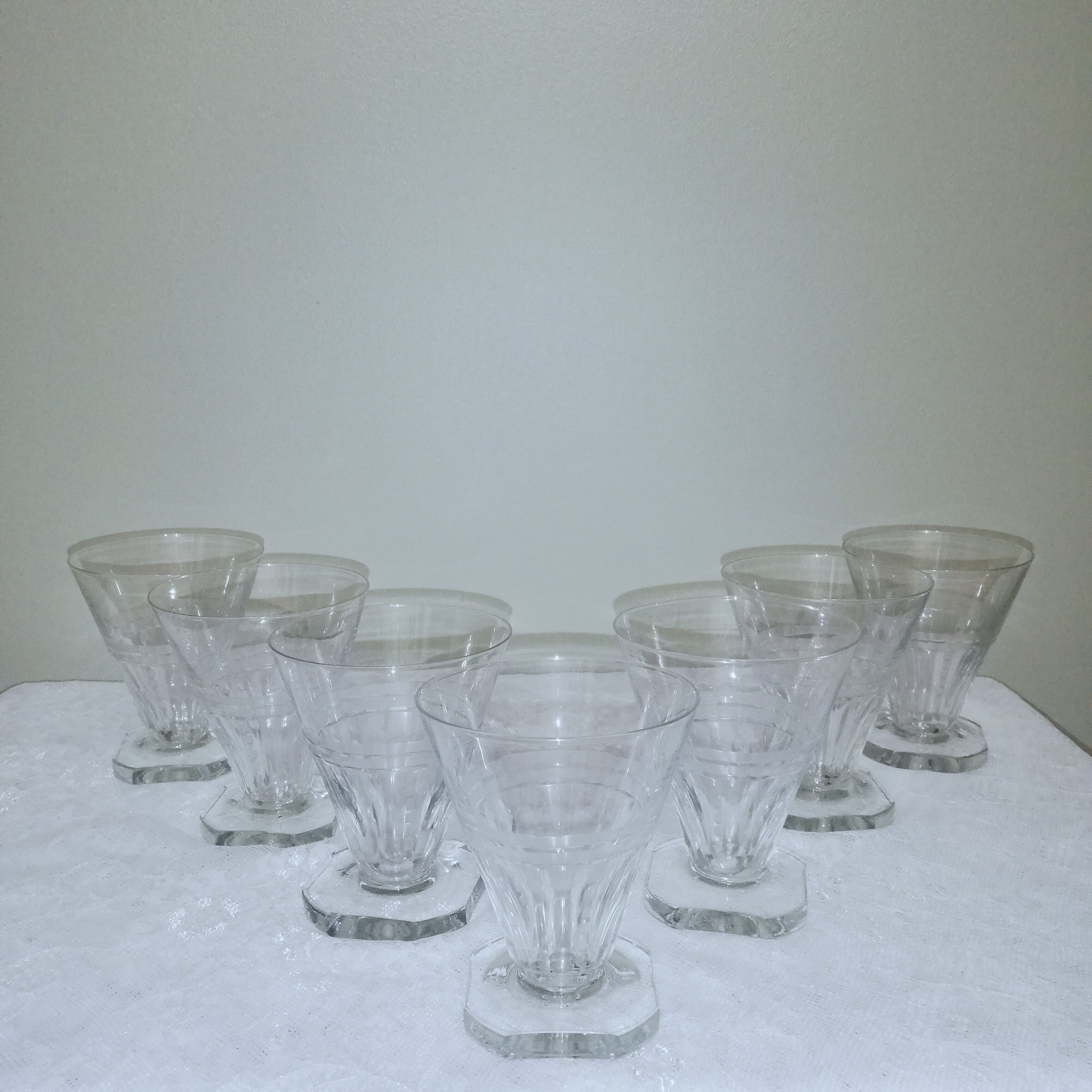 7 verres à vin 12cl art déco