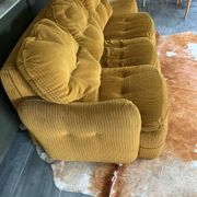 Velvet 3-seater sofa bed