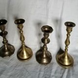 Set of 4 brass candle holders