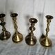 Set of 4 brass candle holders