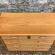 Commode vintage en rotin et osier tressé  1970