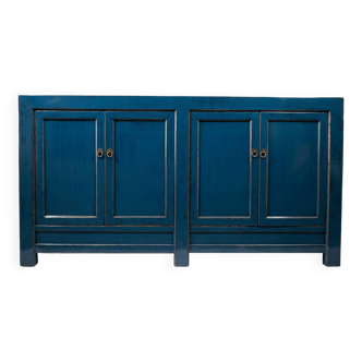 Enfilade vintage et peinture laquee brillante - bleu