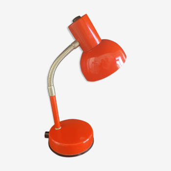 Lampe de bureau années 70 rouge-orangée
