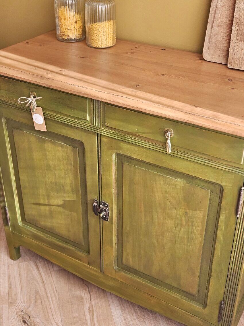 Renovated and distressed old buffet | Gaston