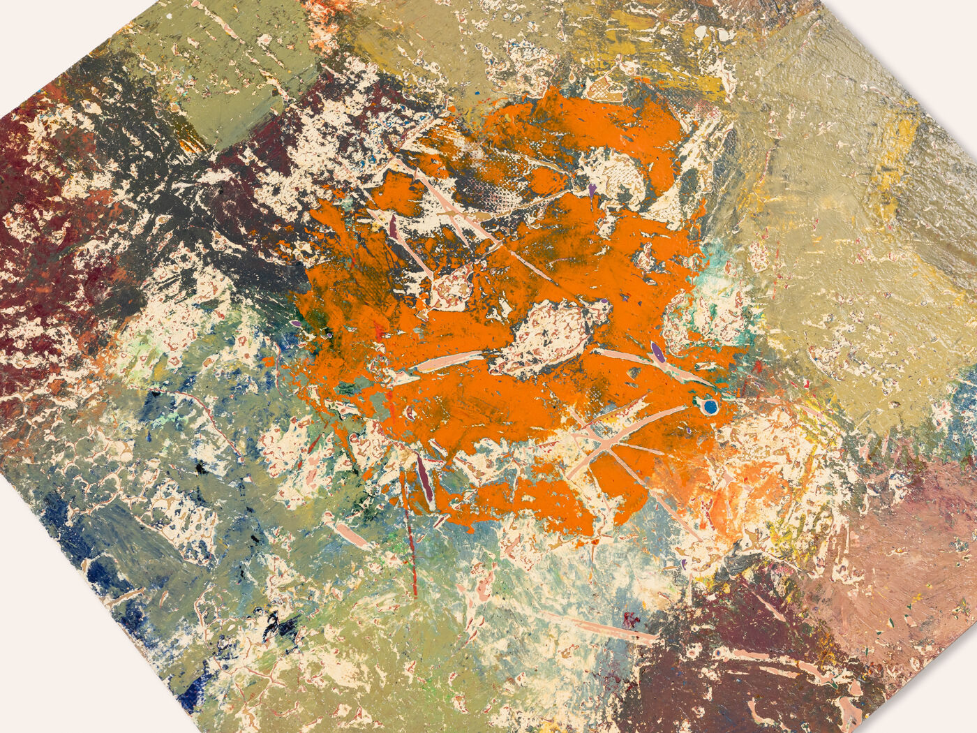 Composition, Oil on Plate, 49 x 52 cm