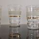 Set of 5 water glasses and 5 aperitif glasses with granite decorations and gold edging from the 1950s