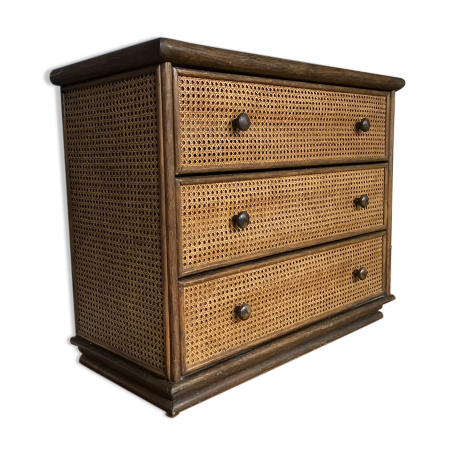 Chest of drawers caning and wood