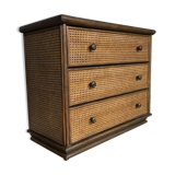 Chest of drawers caning and wood