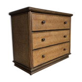 Commode cannage et bois