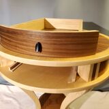 Pedestal table - small round table in wooden marquetry
