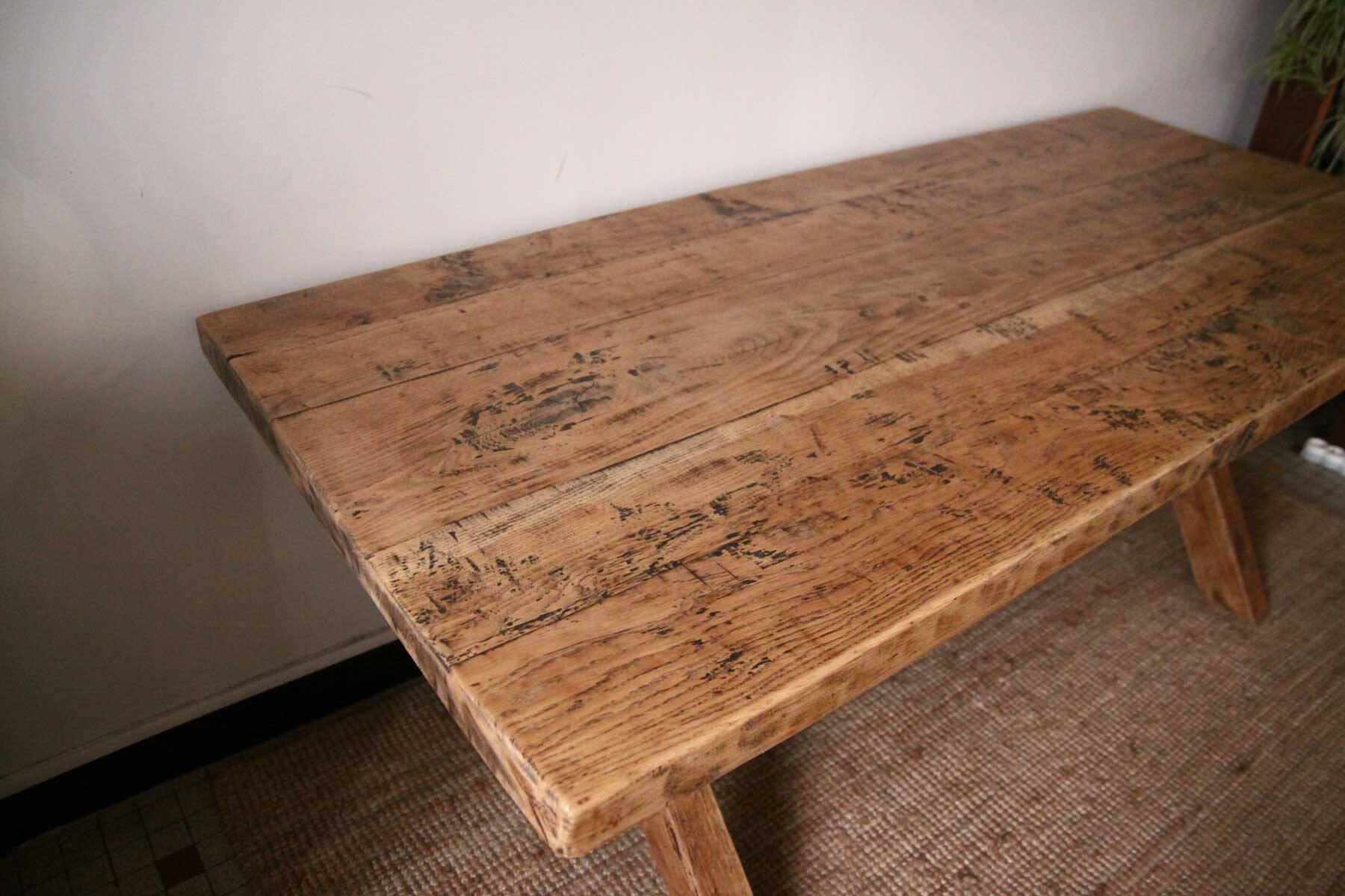 Solid wood farmhouse table