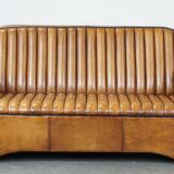Art Deco design 2.5-seater sheep leather sofa