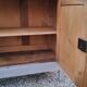 Parisian buffet patina gray 2 doors 2 drawers in solid poplar
