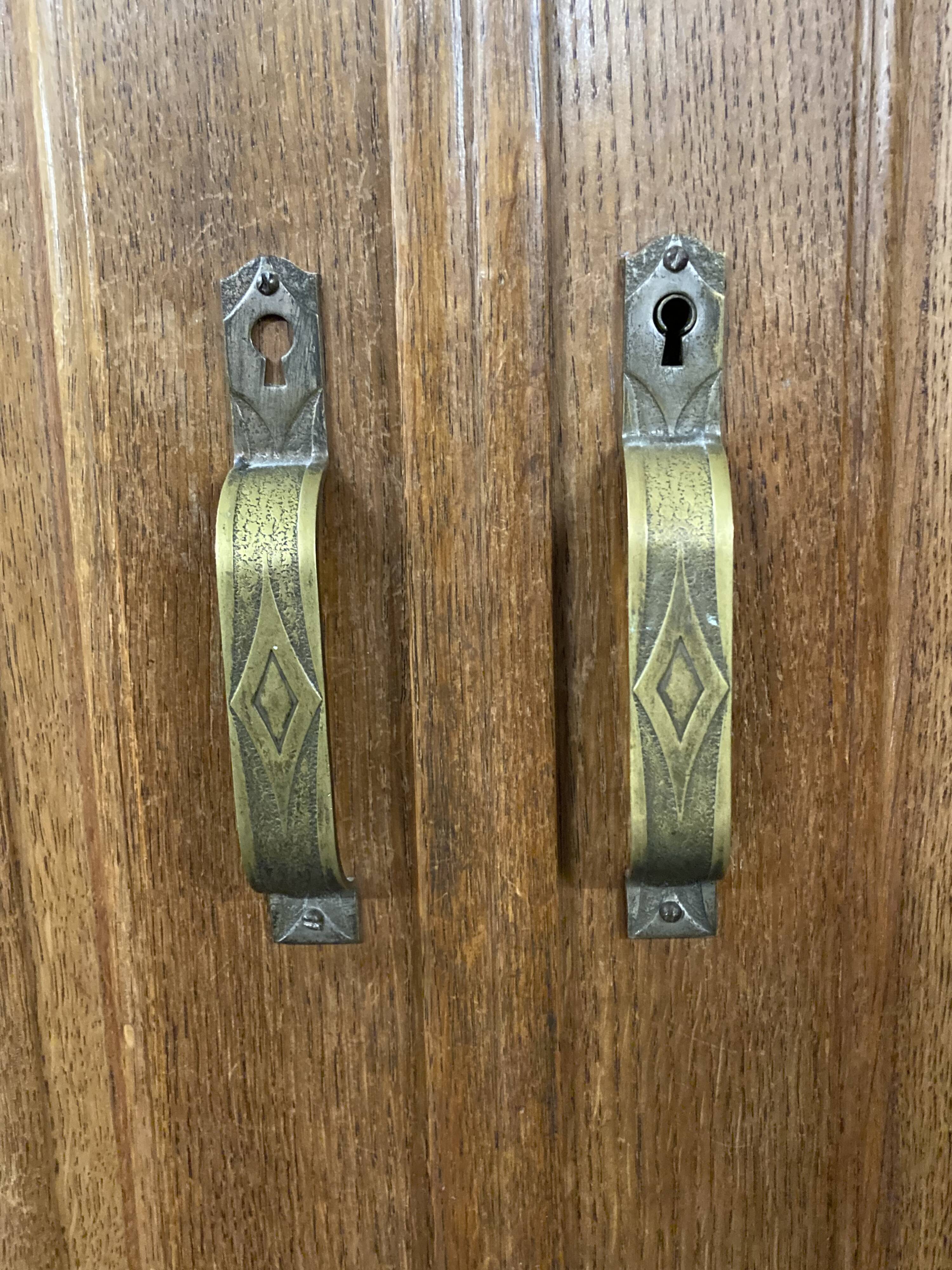 Art Deco wardrobe in solid oak