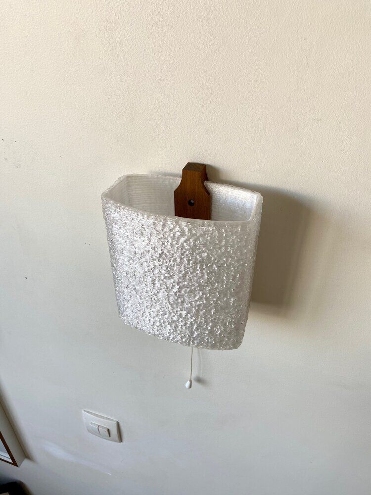 Teak and perspex wall lamp