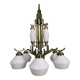 Art deco chandelier – opaline and brass