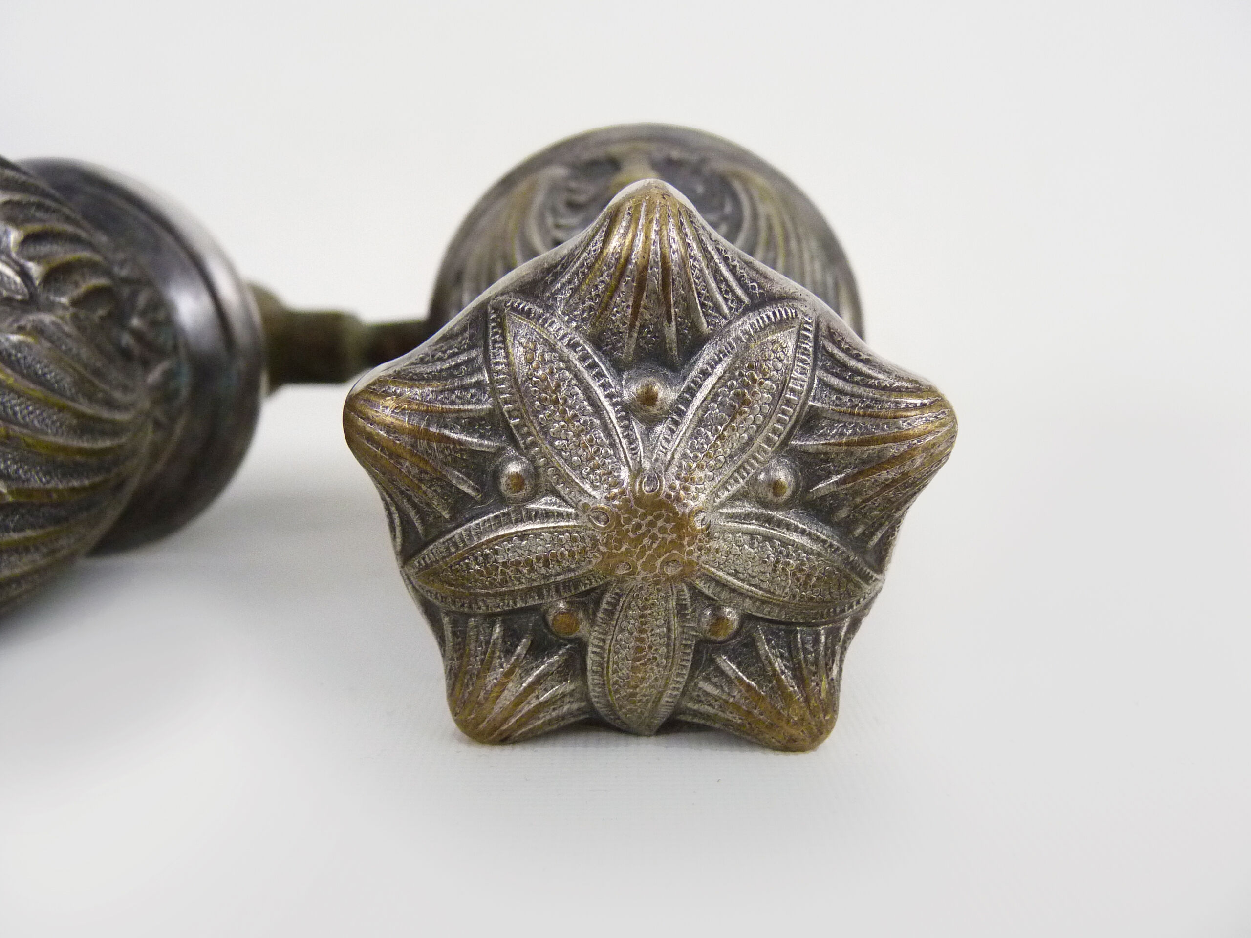 Old bathtub faucet, silver bronze kitchen with dolphin head and mermaid