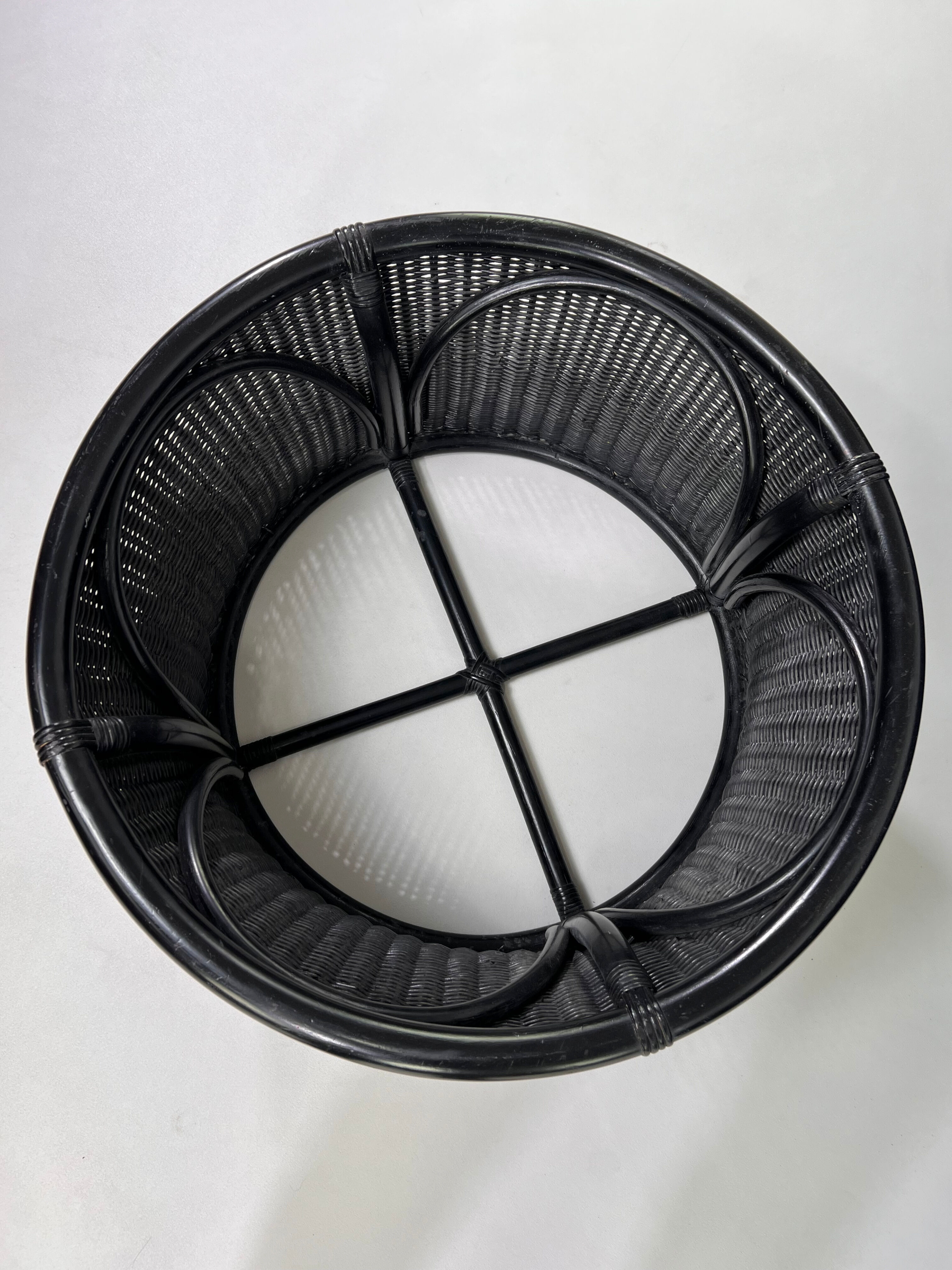 Rattan coffee table and smoked glass