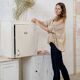 Furniture low white, top fir double door
