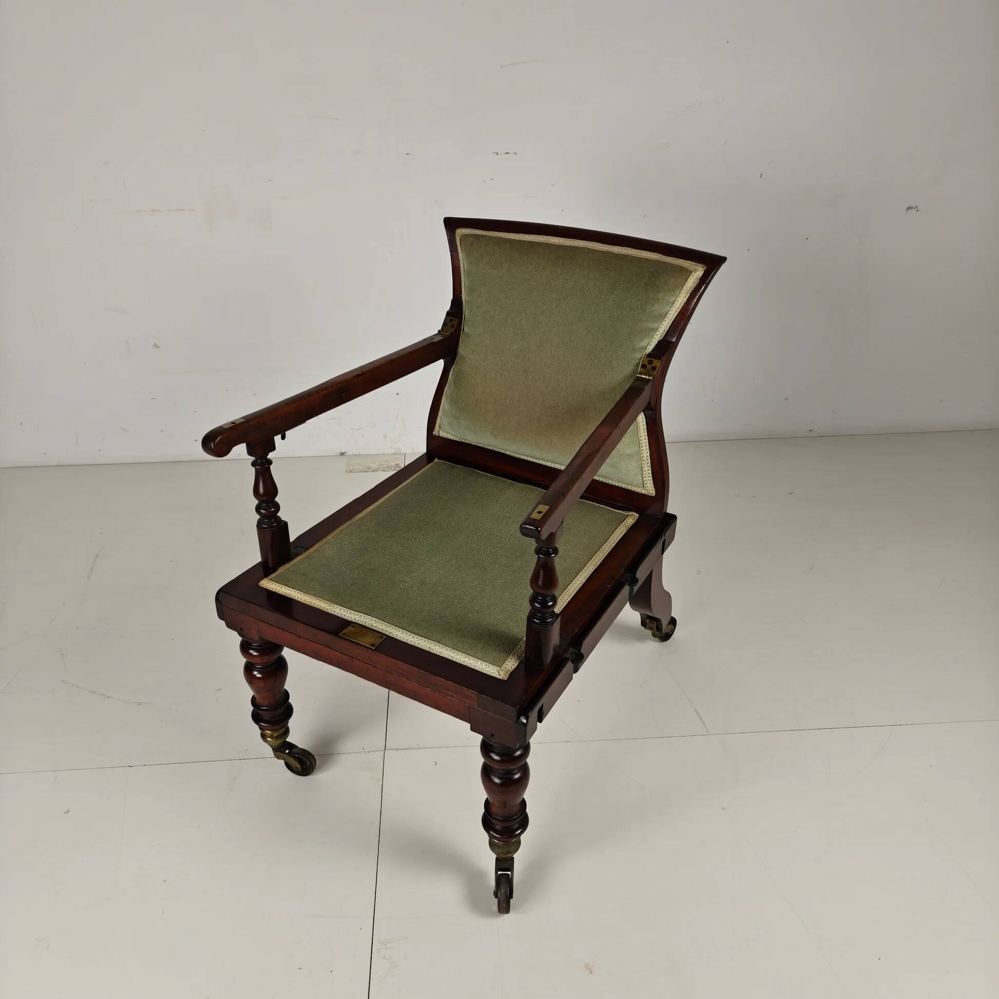 Rare fauteuil ajustable victorien par J. Alderman, Londres