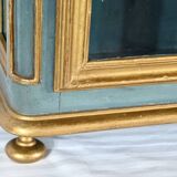 Small Showcase in Painted and Gilded Wood, Louis XV Style – Early 19th Century
