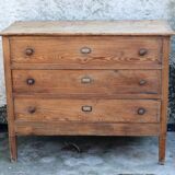 Chest of drawers in solid wood 19th